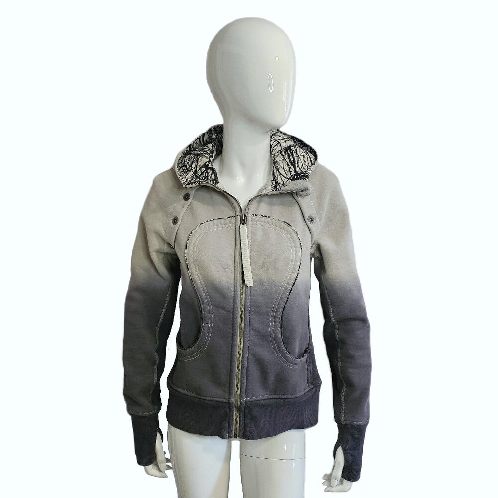 LULULEMON Grey Special Addition Scuba Hoodie Detachable Sleeves Size 8